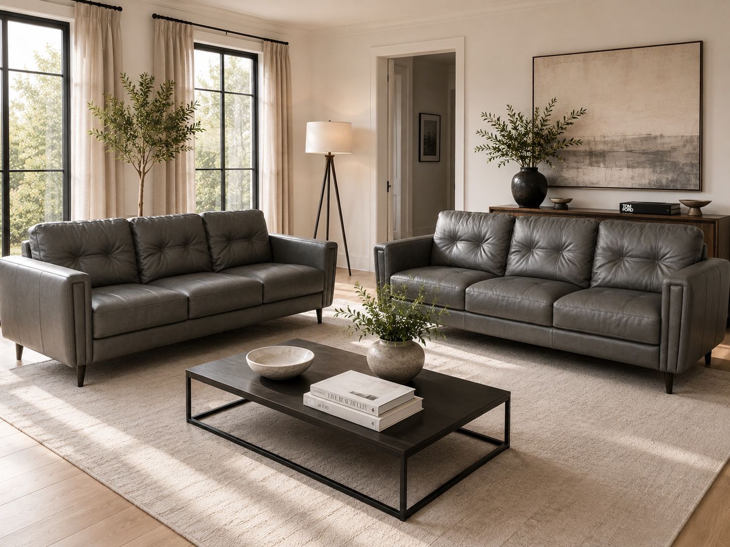 Chateau d’Ax C965 Italian Leather Sofa Couch – Like New