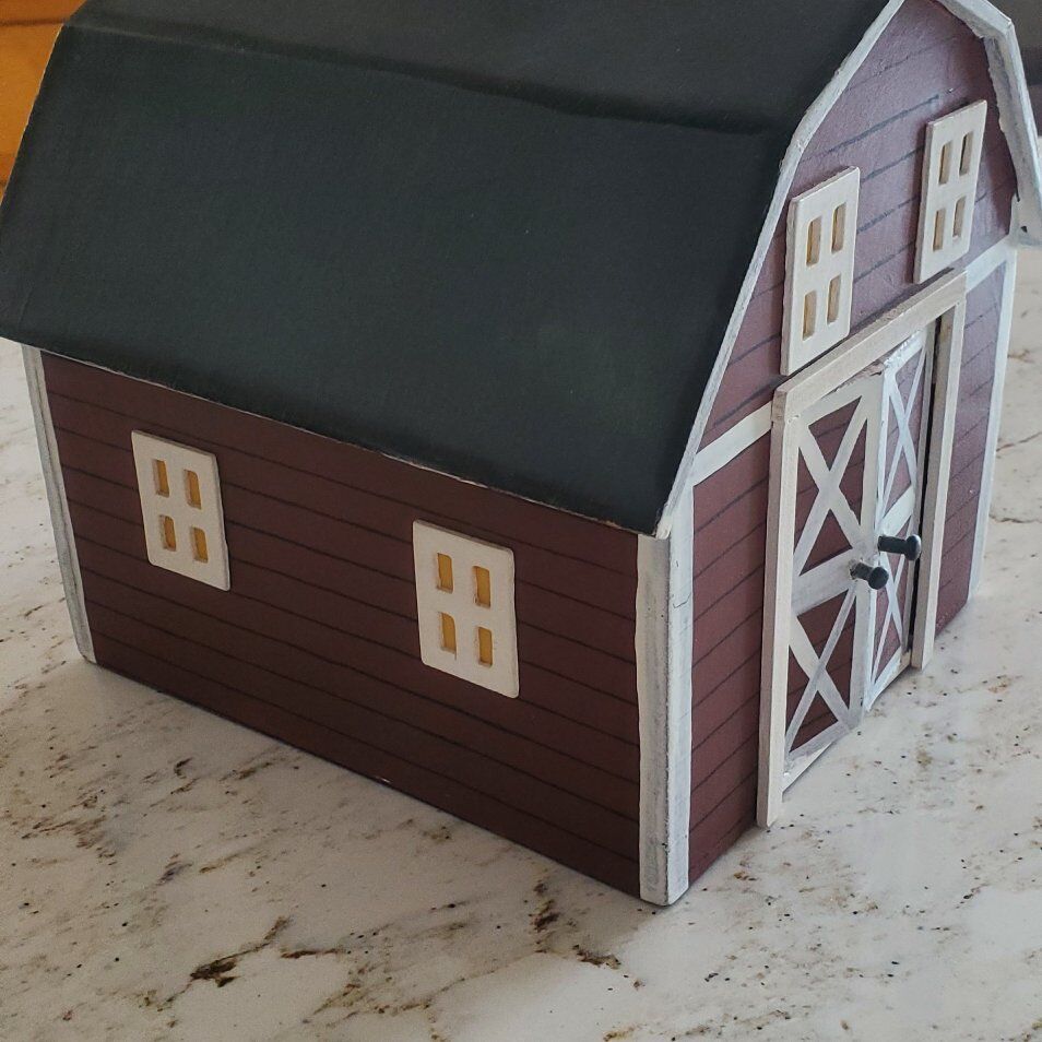 Wood Barn Music Box