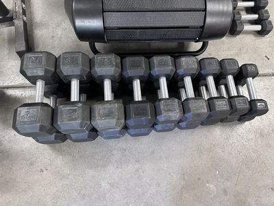 Wasatch Rubber Hex Dumbbells Set 10-50LB