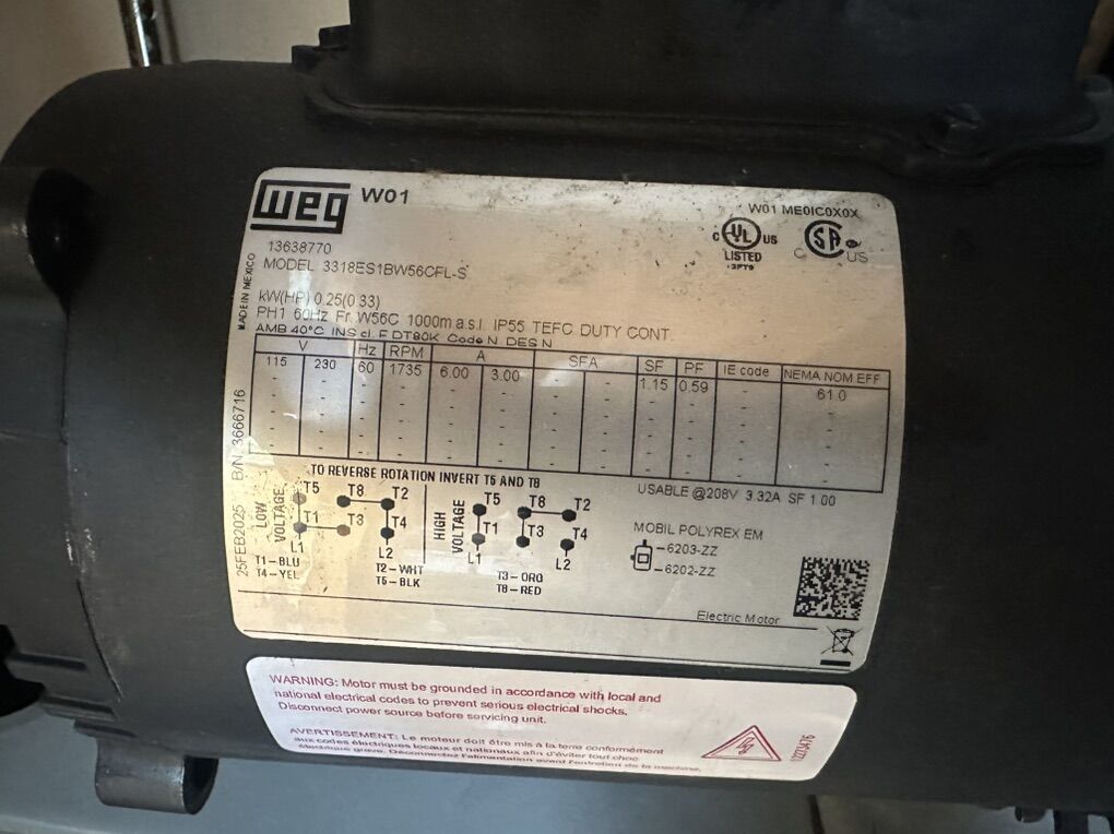 WEG 1/3HP 1735rpm W56C ( New)