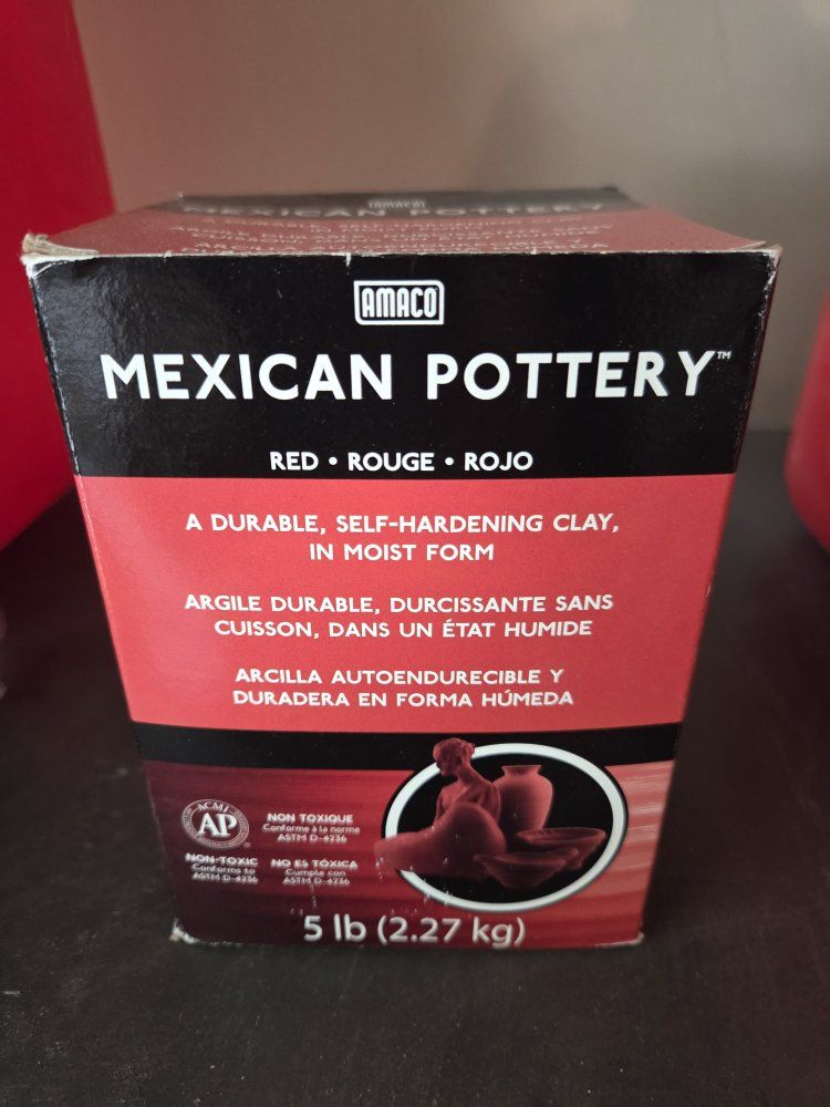 Amaco Mexican Pottery Air Dry Clay - Red, Self-Hardening, Non-Toxic, 5 lb (2.27 kg)