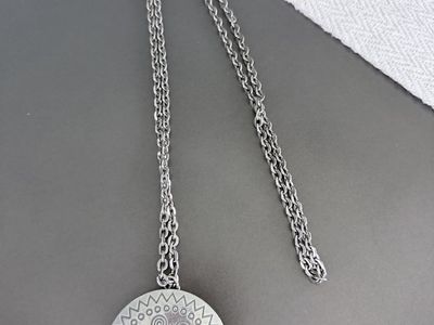 RARE Vintage Jorgen Jensen Denmark Pewter Pendant Necklace #226