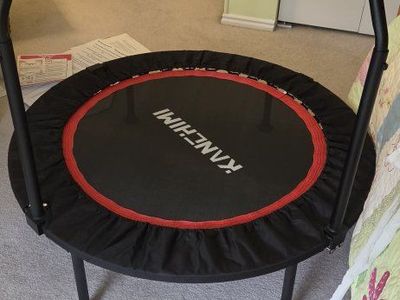 Kanchimi Mini Fitness Trampoline Rebounder with Handlebar