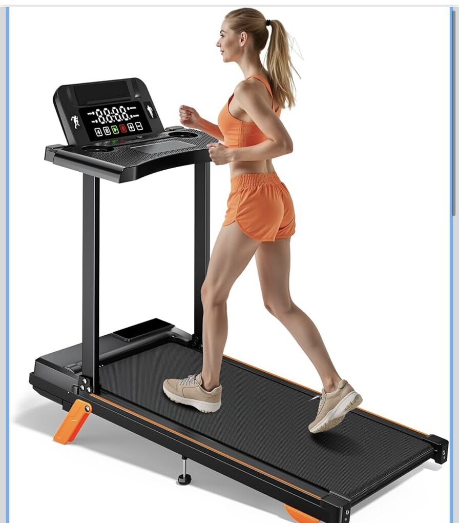 Incline Folding Treadmill With Desk Workstation