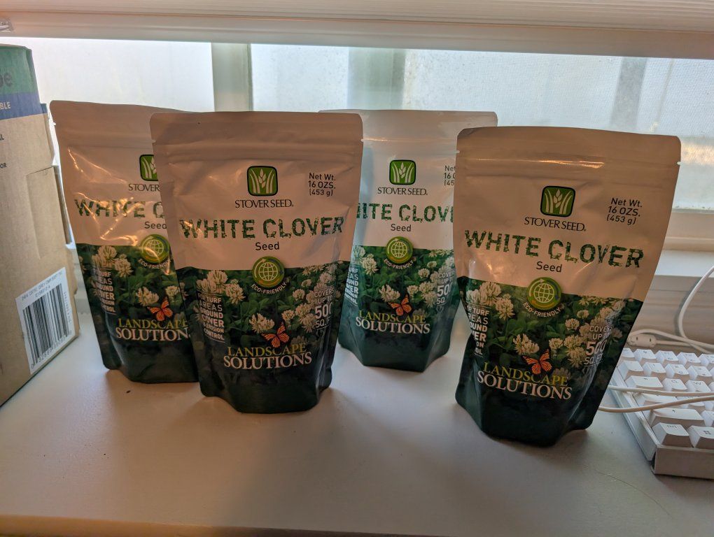 Stover Seed White Clover Lawn Seed 16 oz Bags - Lot of 4