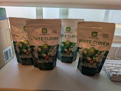 Stover Seed White Clover Lawn Seed 16 oz Bags - Lot of 4
