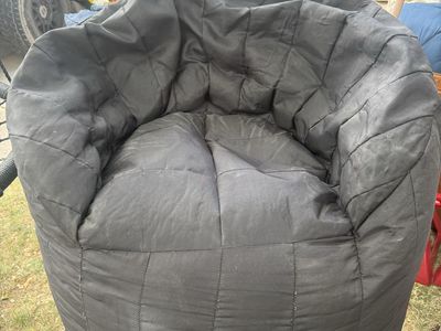 Black Quilted Bean Bag Chair