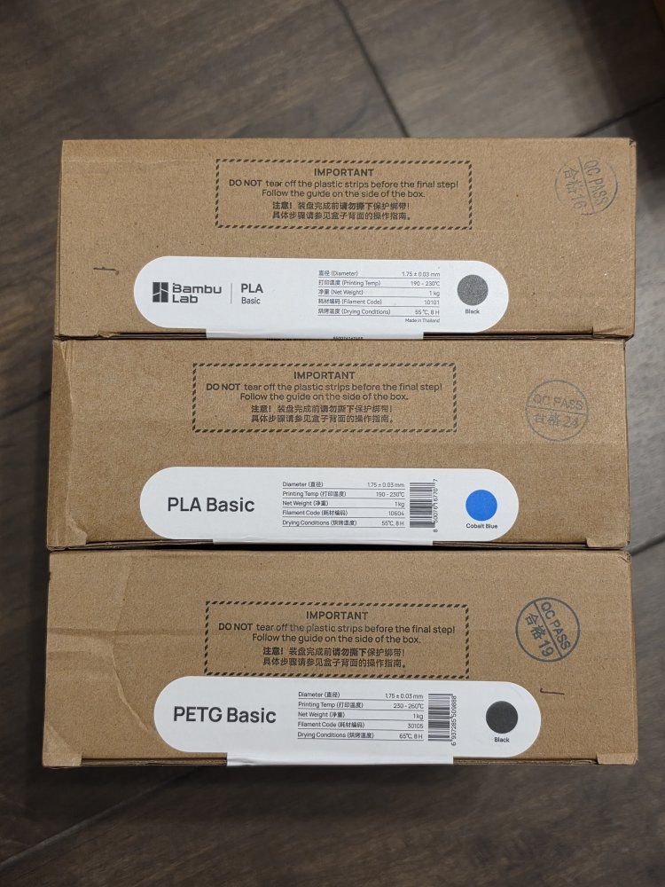 Bambu Lab PETG and  PLA Basic Filament