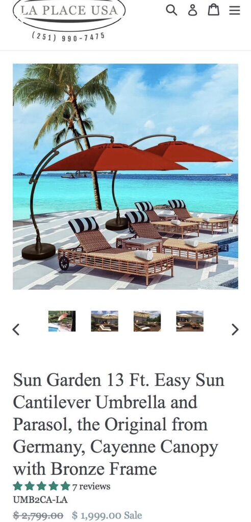 Used Sun Garden 13 Umbrella