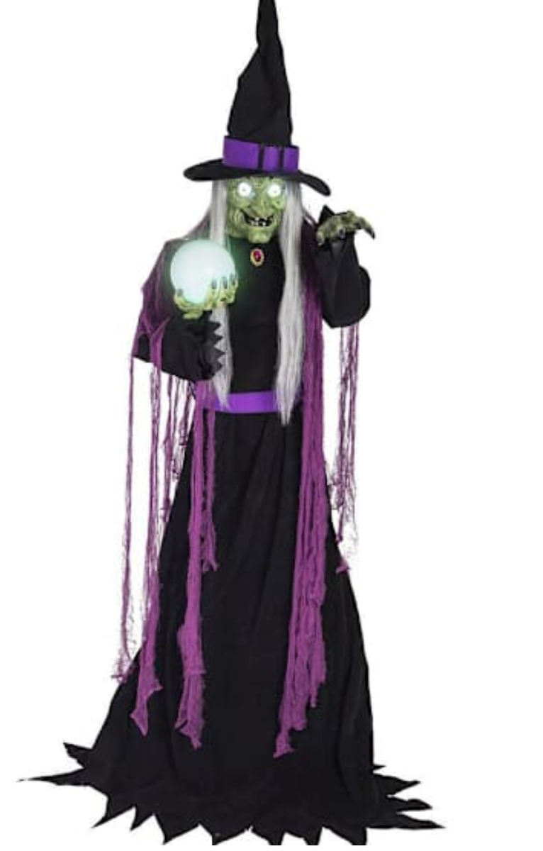 6 ft Animatronic Talking Fortune Teller Witch With Lights