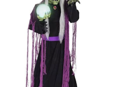 6 ft Animatronic Talking Fortune Teller Witch With Lights