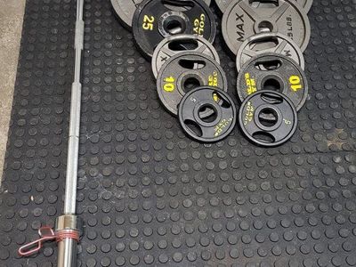 260 pounds of Olympic weights