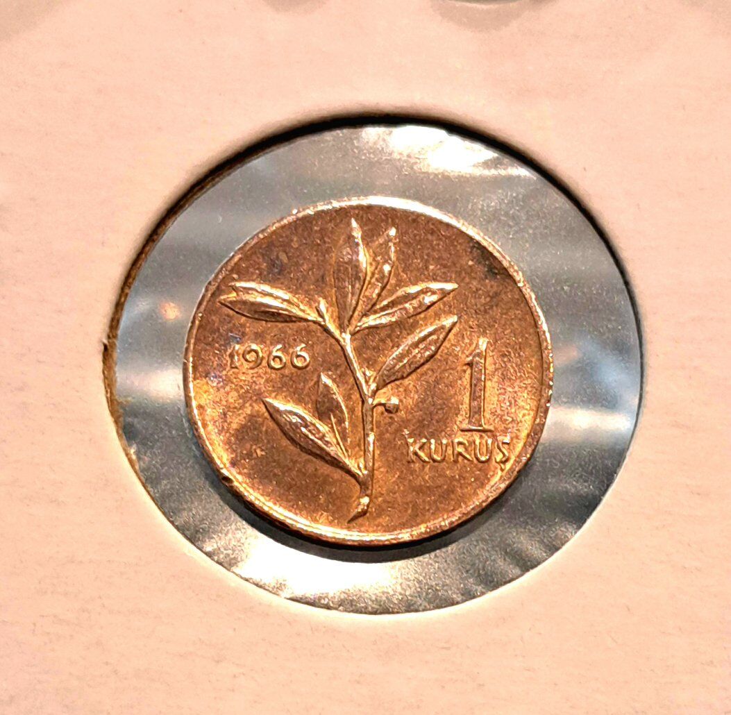 1966 Turkish 1 Kurus Coin - Low Mintage