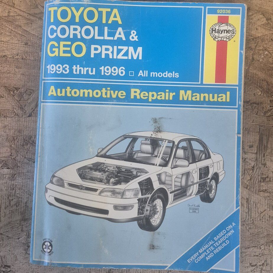 Haynes Repair Manual  1993-1996 Toyota Corolla