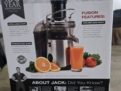 Jack LaLanne Fusion Juicer - 100 Year Anniversary Edition, Stainless Steel Blade, Non-Drip Spout