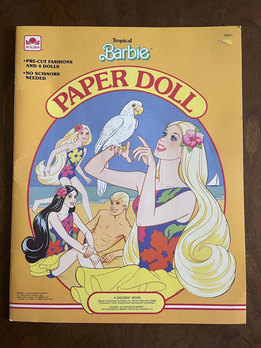 Vintage Paper Dolls - Tiki Barbie 1986 and Lady Lovely Locks 1987