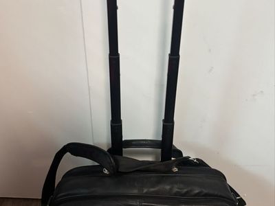 Solo New York Leather Rolling Case with Wheels - Roller Laptop Bag, Wheeled Briefcase for Women & Men, Carry On Size for Travel