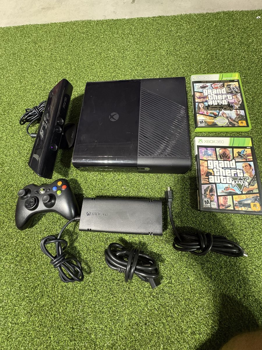 Microsoft Xbox 360 E Console Bundle with Controller, Kinect & Games