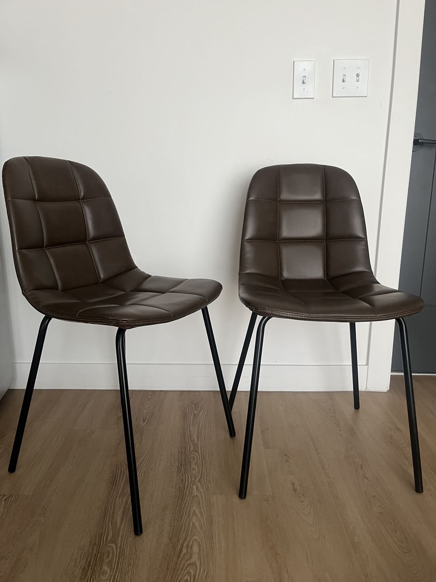 Faux leather chairs
