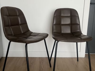 Faux leather chairs