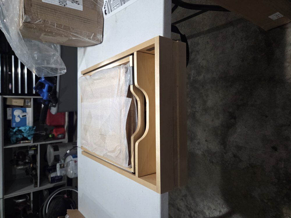 maple knife and cutting board storage drawer