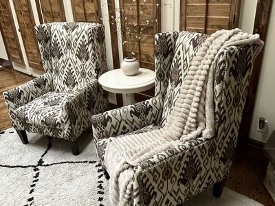 Set of 2 High-Quality Wingback Chairs