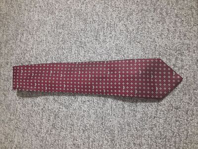 Armani Collezioni Red Geometric Eagle Logo Print Vintage Tie