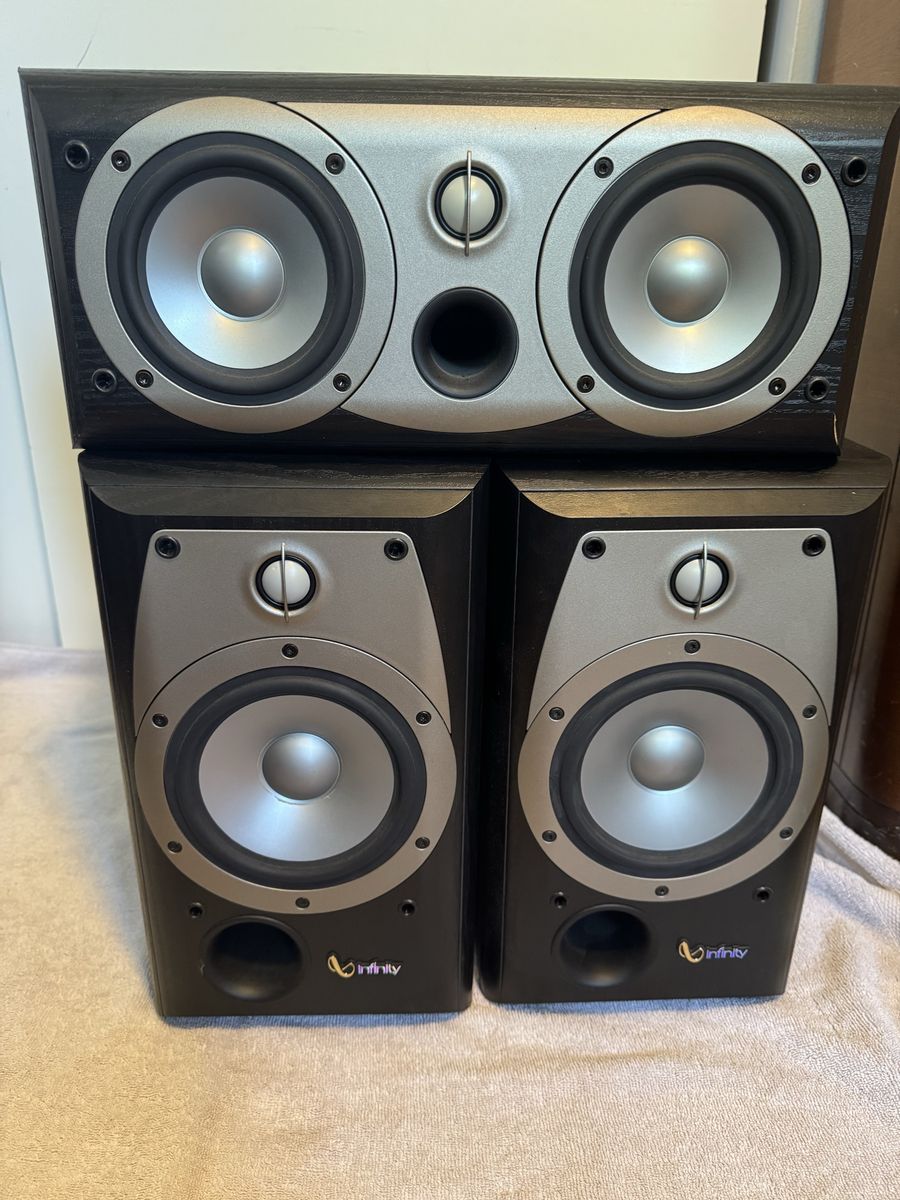 Infinity Alpha Bookshelf Speaker Set & Center