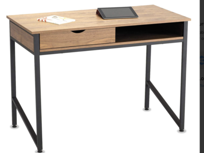 New in box 43" Studio Office Desk, entry table, accent table, with Single Drawer Storage, black legs