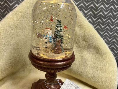 Snowman & Cardinals Light-Up Snow Globe - 10.5 Inches Tall, Christmas Decor