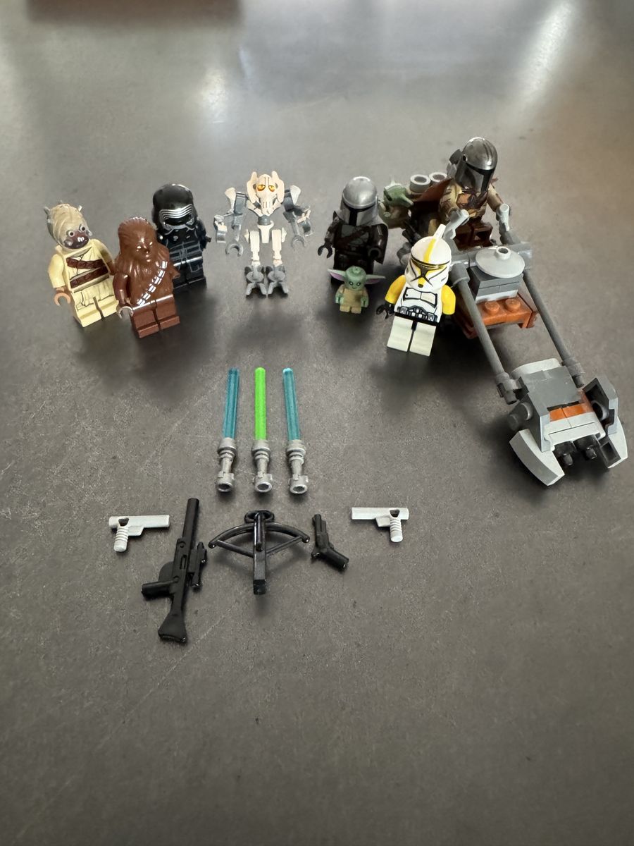 LEGO Star Wars Minifigure Lot: Mandalorian, Grogu, General Grievous, Clone Trooper, Tusken Raider