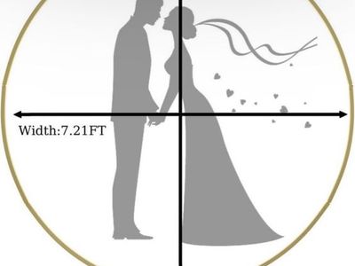 Large Gold Metal Wedding Arch Circle Backdrop Stand, 7.21FT Round Arch for Party Decorations