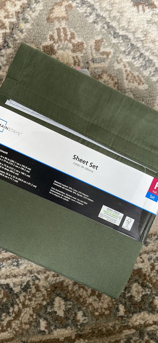 Mainstays full green 300 thread count sheet set