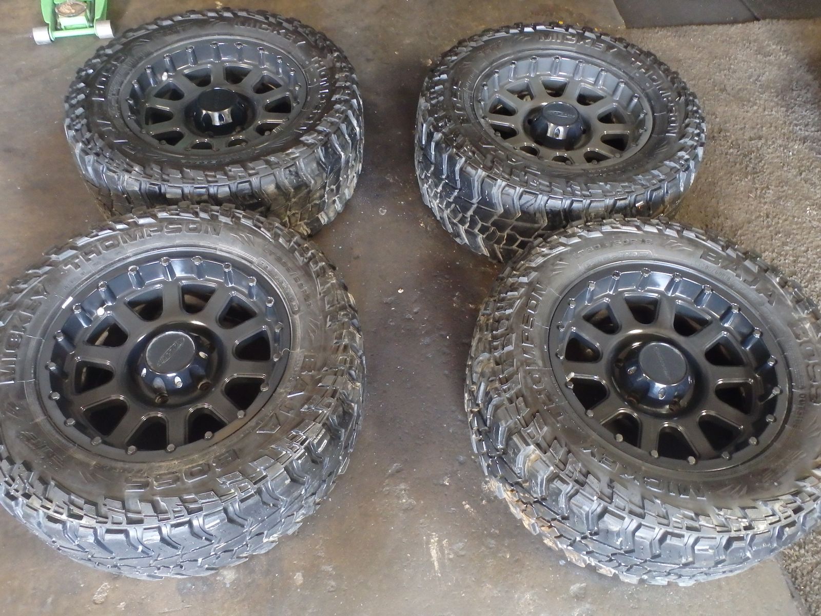 SET OF USED 18" INCH PROCOMP WHEELS 5X150 AND TIRES LT305/60R18