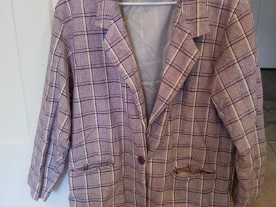 Vintage Adolfo International Purple Plaid Blazer - Medium, Dry Clean Only