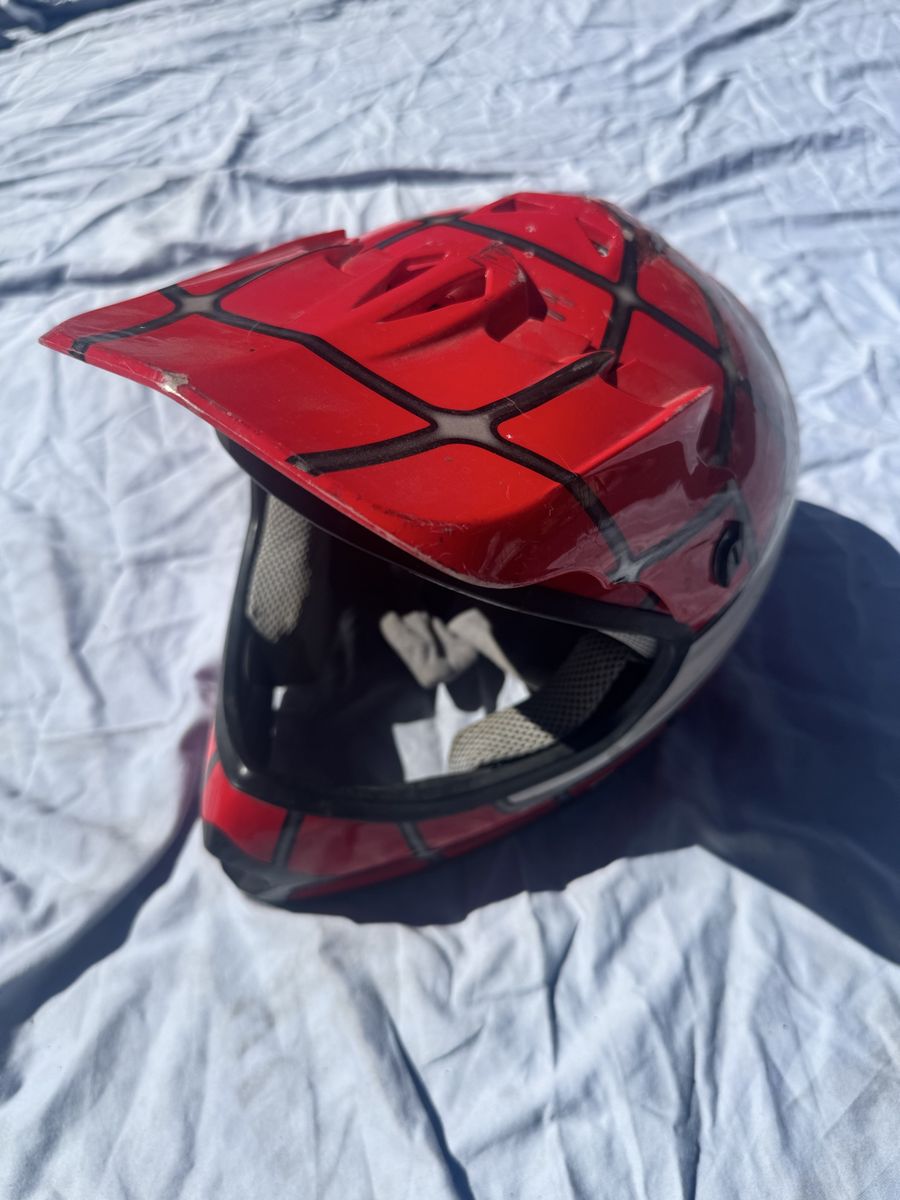 TCMT HY 601 DOT Certified Spider-Man Dirt Bike Helmet - Youth Red/Black - $25