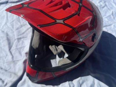 TCMT HY 601 DOT Certified Spider-Man Dirt Bike Helmet - Youth Red/Black - $25