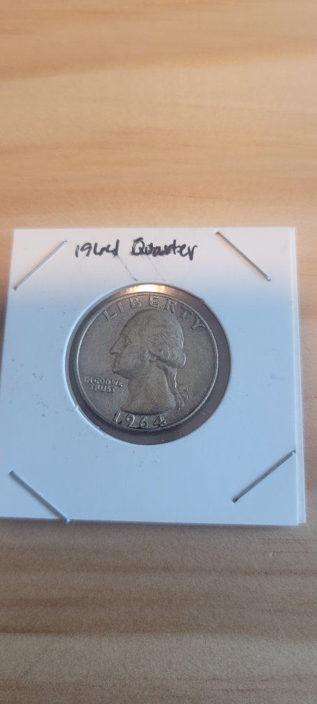1964 Silver Washington Quarter US Coin - Uncirculated (AU/UNC) Condition