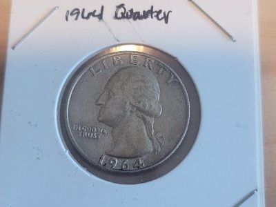1964 Silver Washington Quarter US Coin - Uncirculated (AU/UNC) Condition