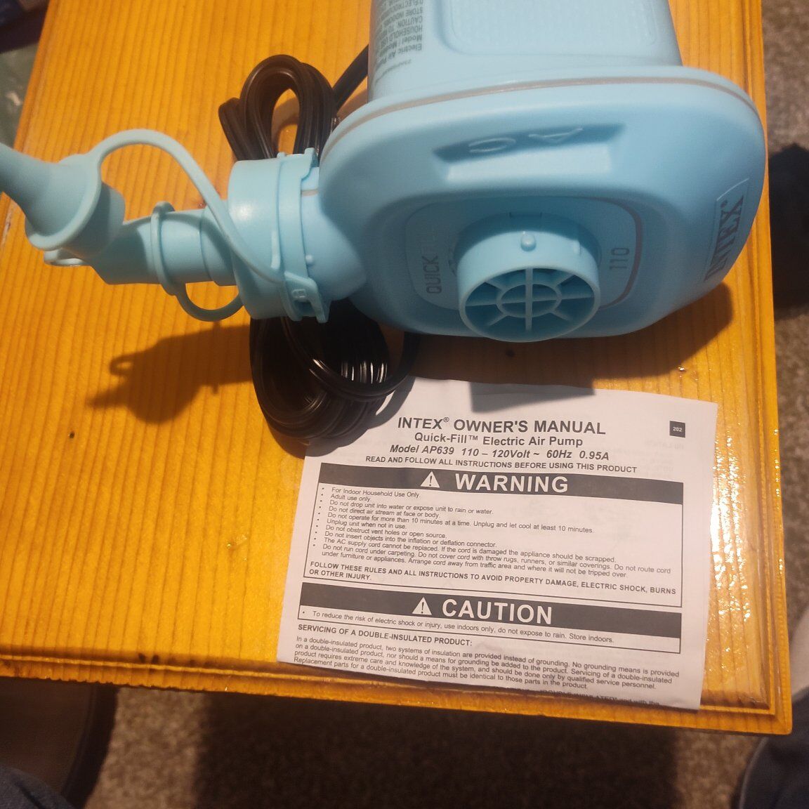 INTEX ELECTRIC AIR PUMP