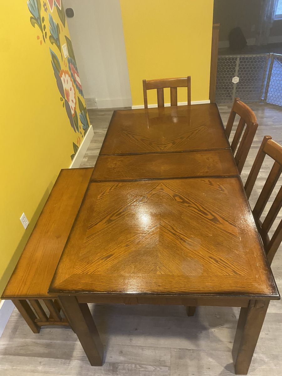 kitchen Table With Bench And Three Chairs