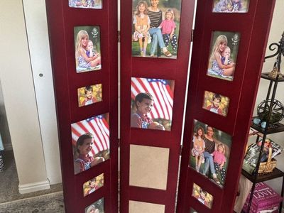 Cherrywood Photo Frame Display Room or Divider Screen - Holds 18 Photos
