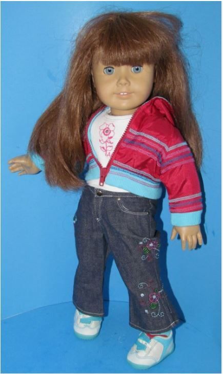 Vtg Pleasant Company American Girl Brunette Doll w/2004 Ready for Fun Outfit