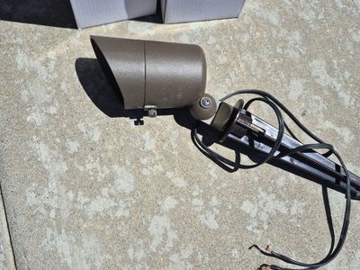 3-Brown Outdoor Landscape Aluminum Spotlight - Wired for Outdoor Lighting 12 volt.