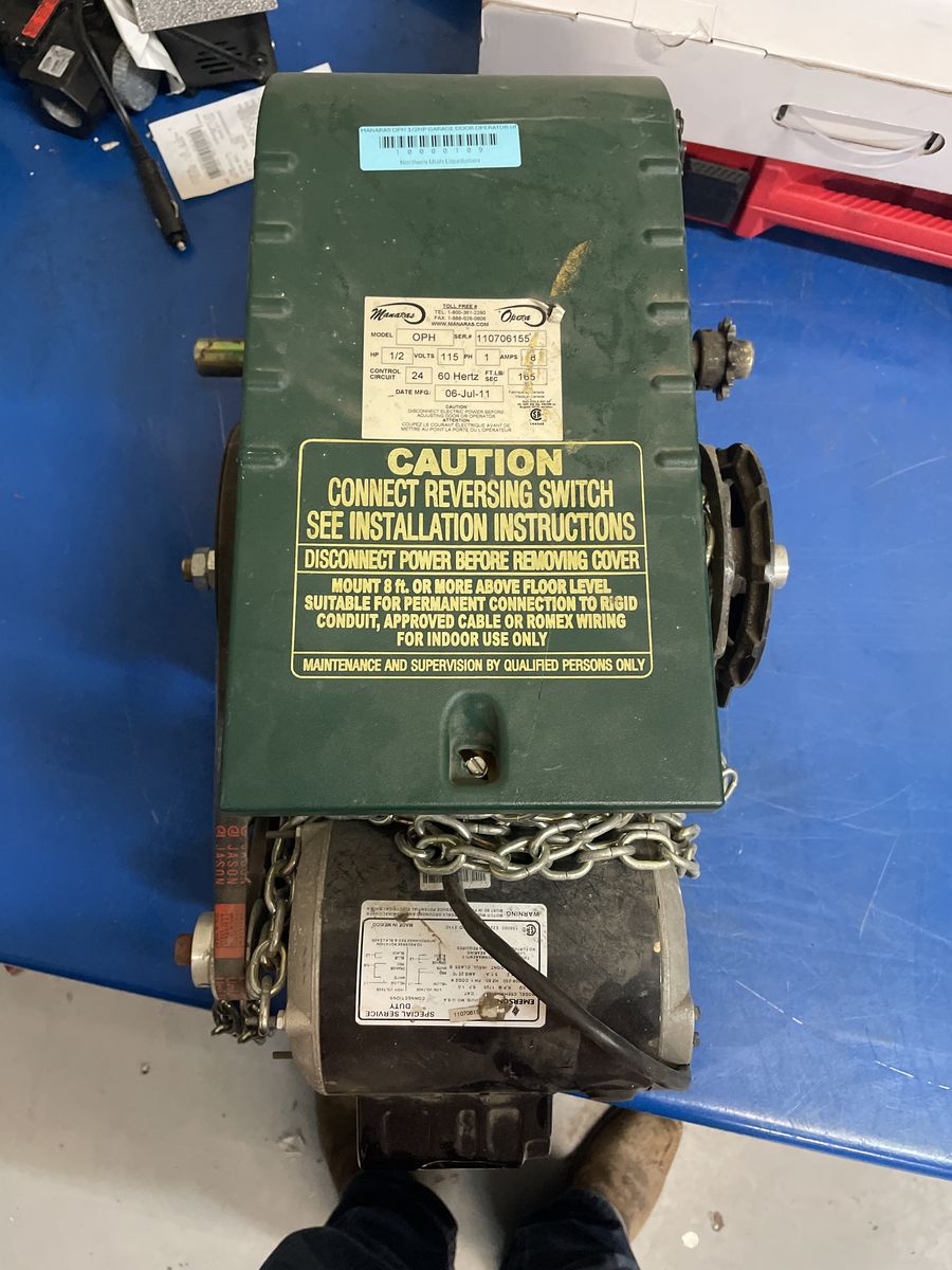 Manaras OPH 1/2HP Garage Door Operator Untested