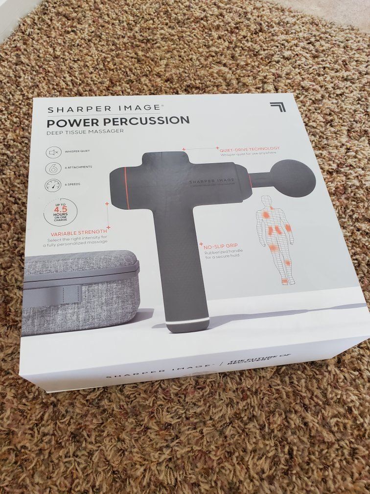 Sharper Image Power Percussion Deep Tissue Massager w/ 6 Speeds & 6 Attachments