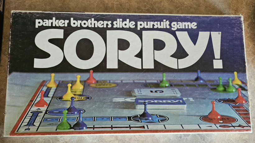 Parker Brothers Sorry Boardgame 1972