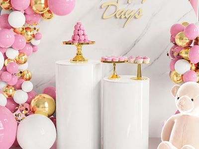 2 PCS large round cylinder pedestal tables