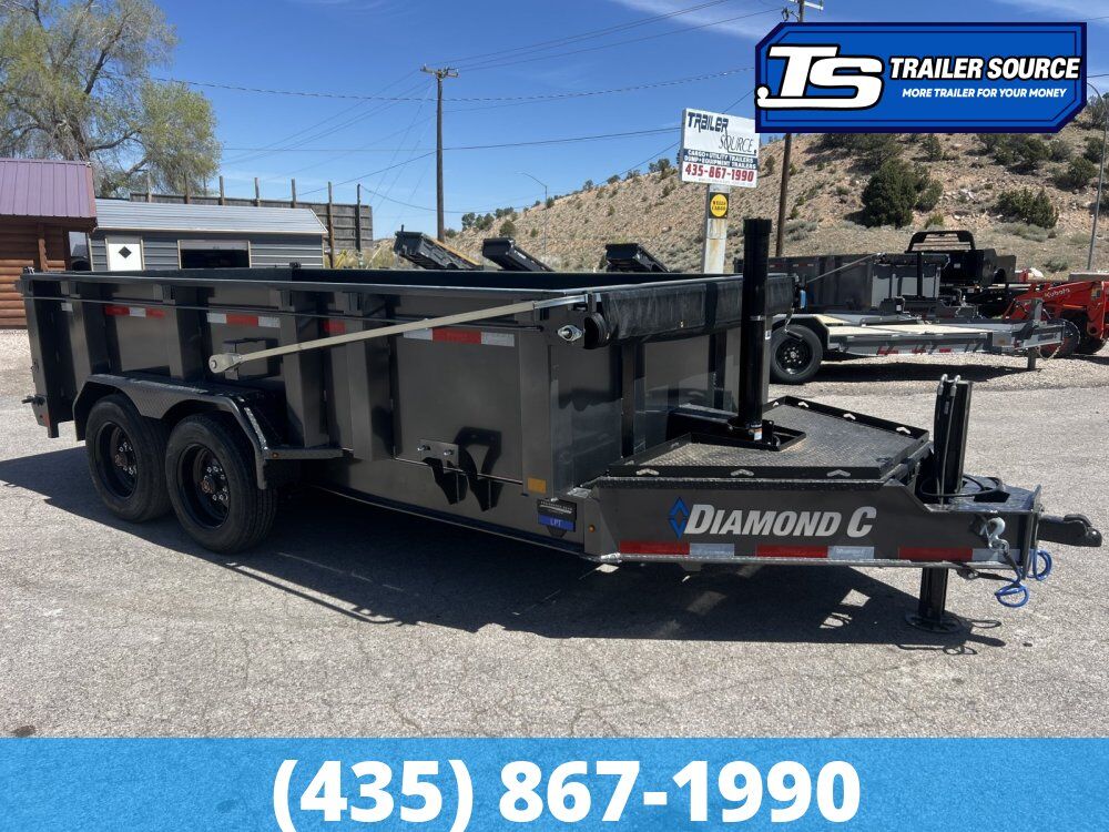 7x14 Diamond C LPT 208 Dump Trailer - 32" Sides - 18K GVWR - Hydraulic Jack(s)
