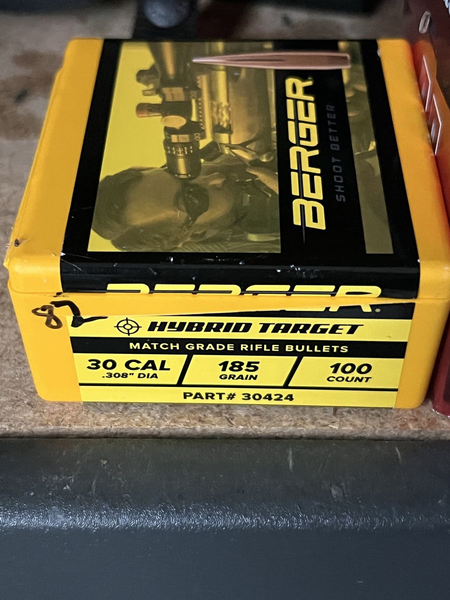 82 remaining Berger .308 cal 185 Hybrid Target